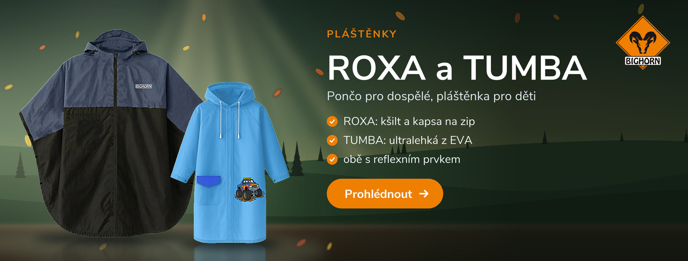 Pláštěnka pončo Bighorn ROXA 8053 a dětská pláštěnka TUMBA 8021